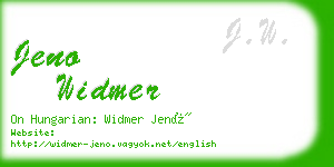 jeno widmer business card